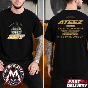 BST Hyde Park Festival 2026 Ateez Event Tee For Hyde Park London On Sunday 28 June 2026 Two Sided Black T-Shirt