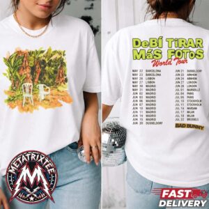 Bad Bunny World Tour Platano Tee For Debi Tirar Mas Fotos World Tour 2026 Two Sided White T-Shirt