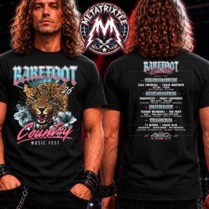 Barefoot Country Music Fest 2026 Cheetah Tee For Wildwood NJ On June 18-21 Two Sided Black T-Shirt