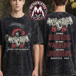 Bat Reaper Tee For Inkcarceration Festival 2026 In Mansfield Ohio On July 17-19 2026 At The Historic Ohio State Reformatory Washed T-Shirt