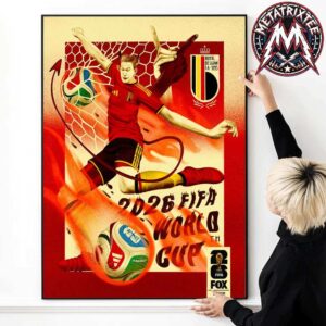 Belgium x FIFA World Cup 2026 Poster By Alexandra Christodoulou Iconic Nickname The Red Devils High-Quality Poster Canvas