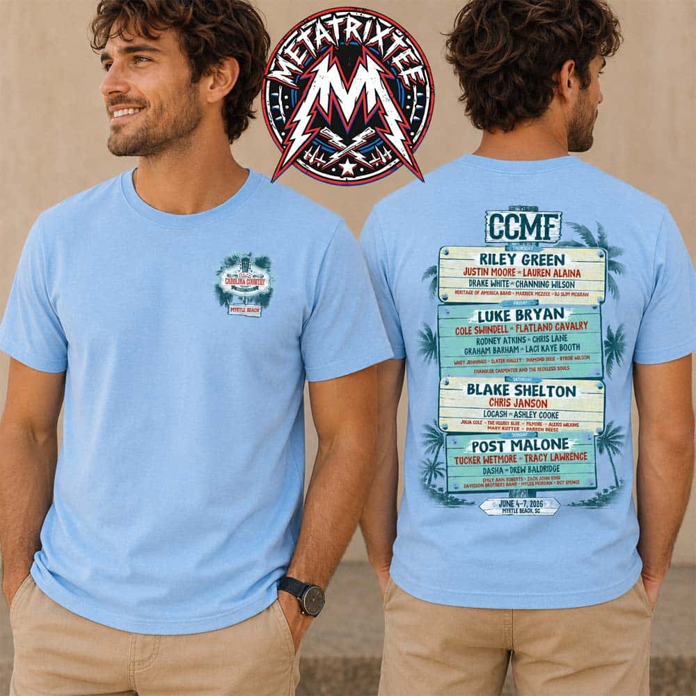 Boardwalk Lineup Tee CCMF26 Carolina Country Music Fest 2026 For June 4–7 2026 In Myrtle Beach SC Two Sided Blue T-Shirt Boardwalk Lineup Tee CCMF26 Carolina Country Music Fest 2026 For June 4–7 2026 In Myrtle Beach SC Two Sided Blue T-Shirt