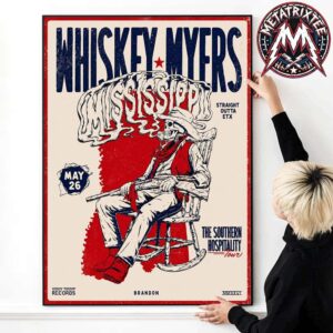 Brandon Mississippi 2026 Whiskey Myers Concert Poster At Brandon Amphitheater On May 26 The Southern Hospitality Tour 2026 Poster Canvas