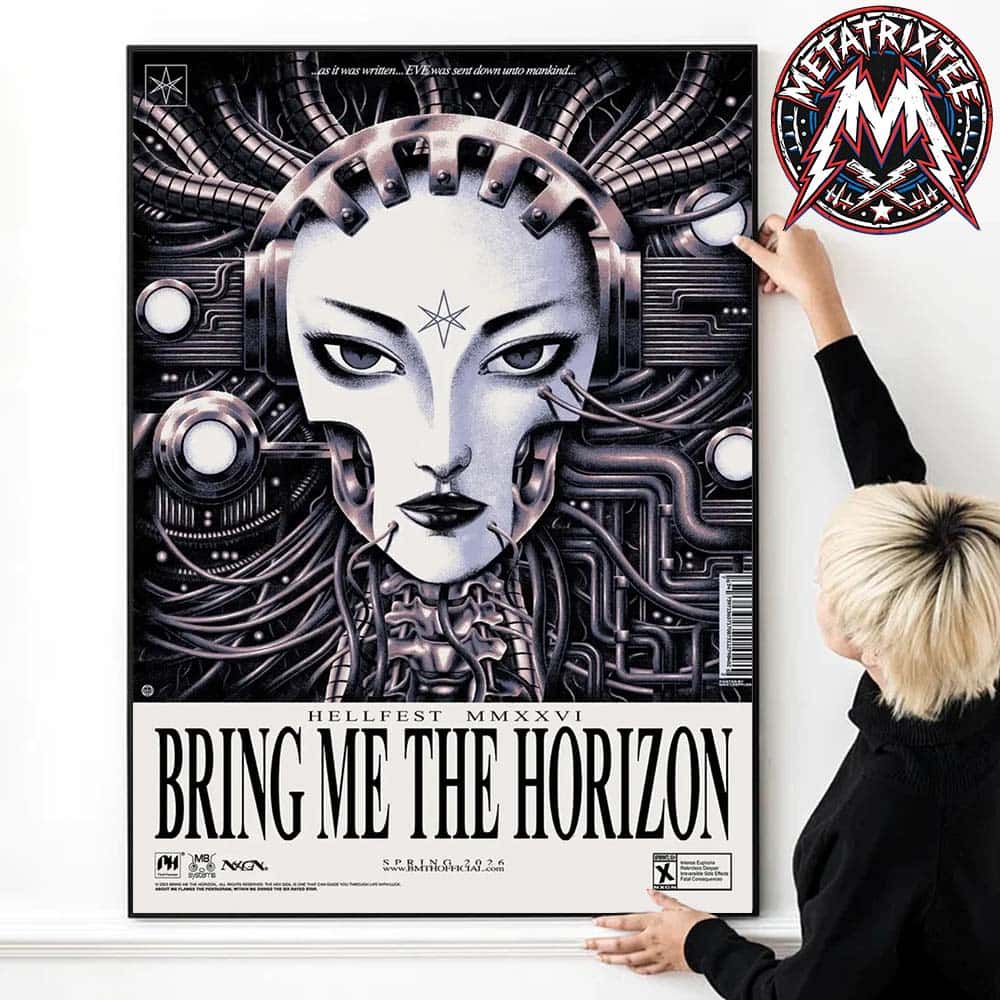 Bring Me The Horizon x Hellfest Open Air Festival 2026 Poster By Max Loffler In Clisson France On June 28 2026 High-Quality Poster Canvas Bring Me The Horizon x Hellfest Open Air Festival 2026 Poster By Max Loffler In Clisson France On June 28 2026 High-Quality Poster Canvas