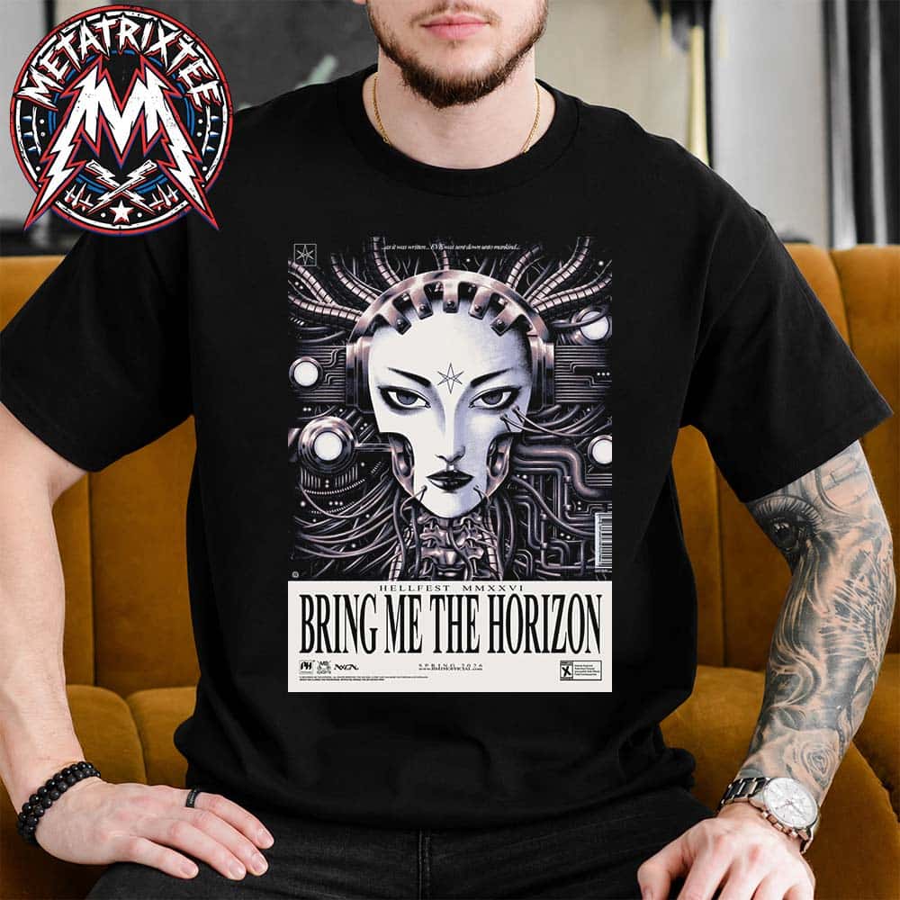 Bring Me The Horizon x Hellfest Open Air Festival 2026 Poster By Max Loffler In Clisson France On June 28 2026 Short T-Shirt Bring Me The Horizon x Hellfest Open Air Festival 2026 Poster By Max Loffler In Clisson France On June 28 2026 Short T-Shirt