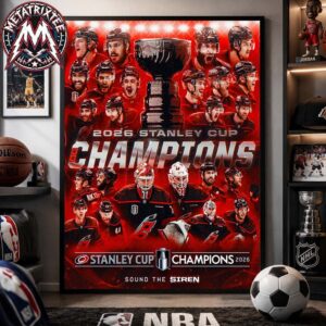 Carolina Hurricanes 2026 Stanley Cup Champions NHL After Defeating The Vegas Golden Knights Poster Canvas