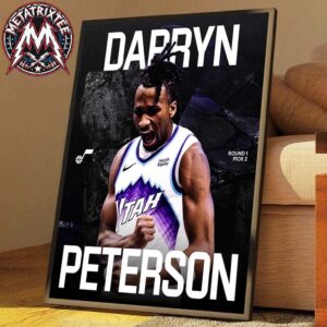 Darryn Peterson Welcome To The Utah Jazz With Round 1 Pick 2 In 2026 NBA Draft High-Quality Poster Canvas