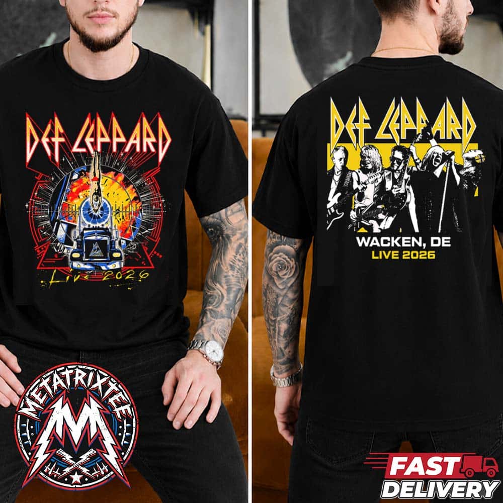 Def Leppard x Wacken Open Air 2026 Merch Tee For Wacken Germany On July 29 To August 1 Live 2026 Black Short T-Shirt Def Leppard x Wacken Open Air 2026 Merch Tee For Wacken Germany On July 29 To August 1 Live 2026 Black Short T-Shirt