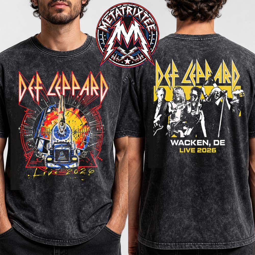 Def Leppard x Wacken Open Air 2026 Merch Tee For Wacken Germany On July 29 To August 1 Live 2026 Washed T-Shirt Def Leppard x Wacken Open Air 2026 Merch Tee For Wacken Germany On July 29 To August 1 Live 2026 Washed T-Shirt