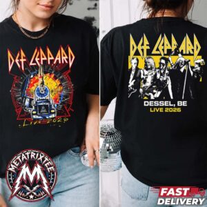 Dessel Belgium Def Leppard Live 2026 Merch Tee For June 21 2026 At Graspop Metal Meeting Two Sided Black Short T-Shirt