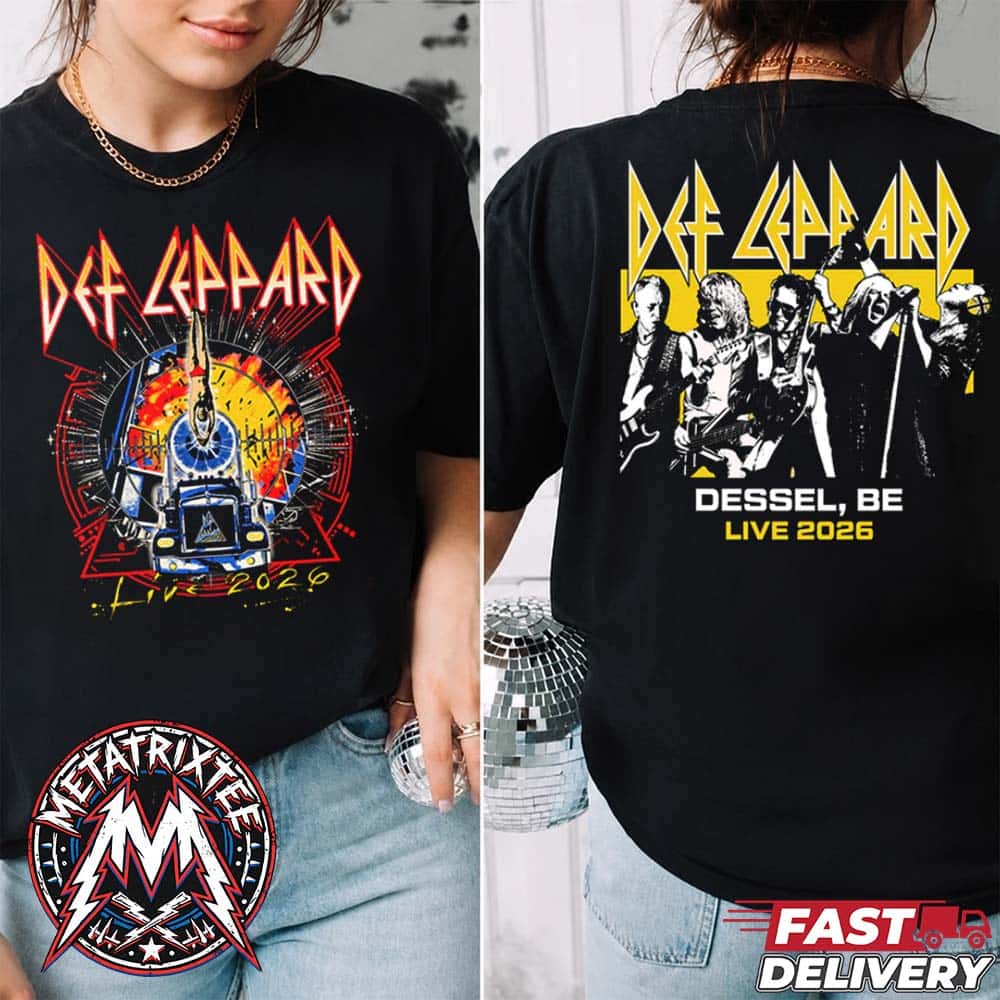 Dessel Belgium Def Leppard Live 2026 Merch Tee For June 21 2026 At Graspop Metal Meeting Two Sided Black Short T-Shirt Dessel Belgium Def Leppard Live 2026 Merch Tee For June 21 2026 At Graspop Metal Meeting Two Sided Black Short T-Shirt