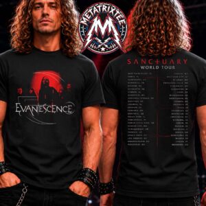 Evanescence Group Photo Logo Itin Tee 2026 Cover Album Sanctuary Two Sided Print T-Shirt