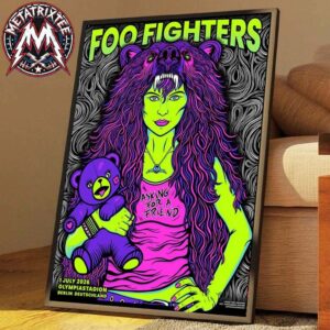 Foo Fighters Berlin Germany Poster Tonight For Take Cover Tour 2026 On July 1 At Olympiastadion Poster Canvas