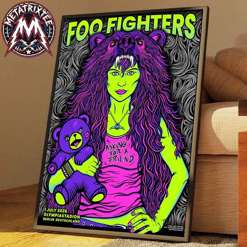 Foo Fighters Berlin Germany Poster Tonight For Take Cover Tour 2026 On July 1 At Olympiastadion Poster Canvas Foo Fighters Berlin Germany Poster Tonight For Take Cover Tour 2026 On July 1 At Olympiastadion Poster Canvas
