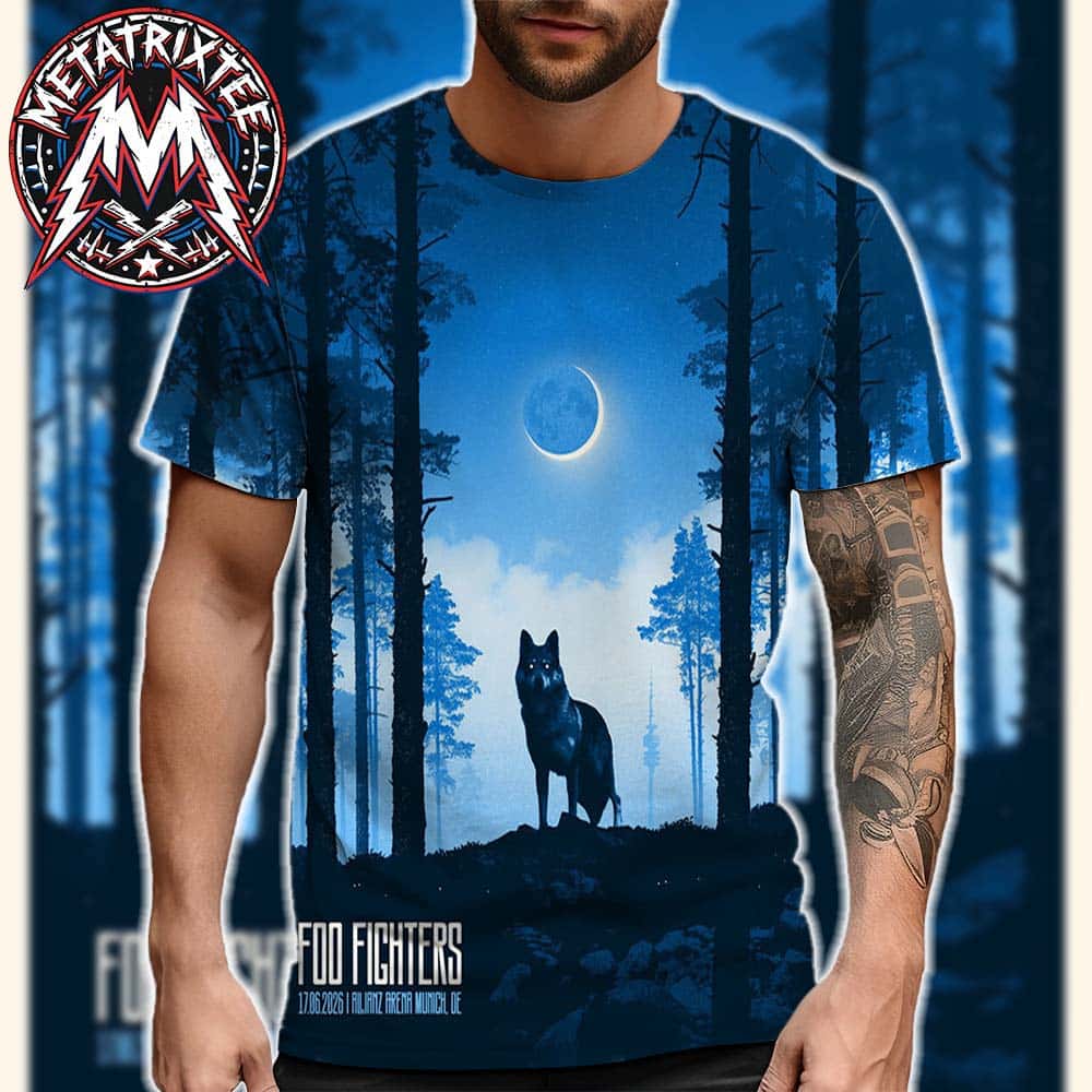 Foo Fighters Munich DE Poster Tonight By Simon Marchner For Allianz Arena On June 17 2026 All Over Print Shirt Foo Fighters Munich DE Poster Tonight By Simon Marchner For Allianz Arena On June 17 2026 All Over Print Shirt
