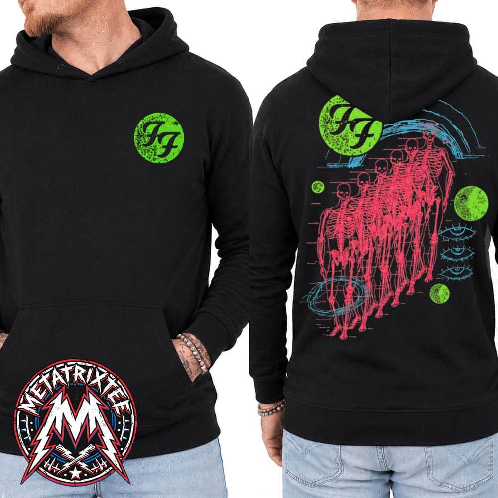 Foo Fighters Tour 2026 Merch Skeleton Logo UK And EU Cover Black Hoodie T-Shirt Foo Fighters Tour 2026 Merch Skeleton Logo UK And EU Cover Black Hoodie T-Shirt