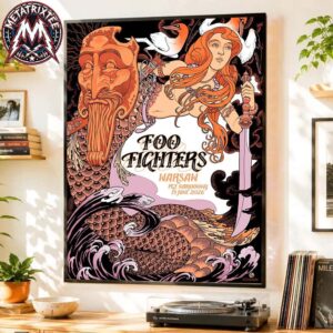 Foo Fighters Warsaw Tonight Poster by Peter Diamond At PGE Narodowy In Poland On June 15 Take Cover Tour 2026 Poster Canvas