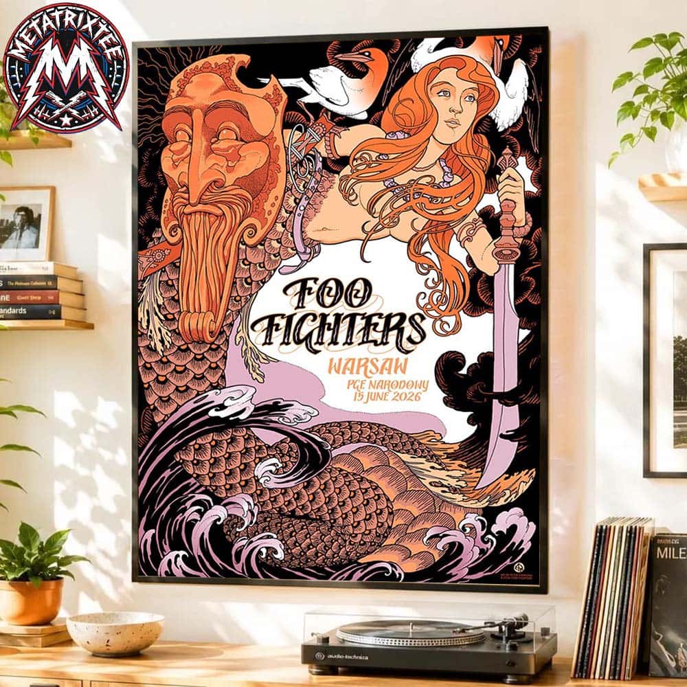 Foo Fighters Warsaw Tonight Poster by Peter Diamond At PGE Narodowy In Poland On June 15 Take Cover Tour 2026 Poster Canvas Foo Fighters Warsaw Tonight Poster by Peter Diamond At PGE Narodowy In Poland On June 15 Take Cover Tour 2026 Poster Canvas