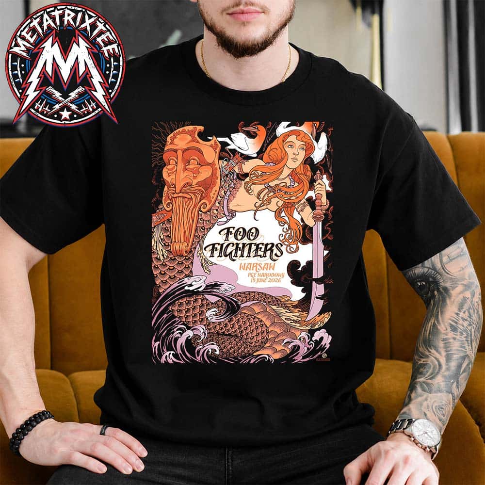 Foo Fighters Warsaw Tonight Poster by Peter Diamond At PGE Narodowy In Poland On June 15 Take Cover Tour 2026 Short T-Shirt Foo Fighters Warsaw Tonight Poster by Peter Diamond At PGE Narodowy In Poland On June 15 Take Cover Tour 2026 Short T-Shirt
