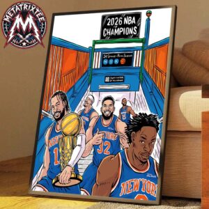 From Penn Station to the Podium The Knicks Historic Championship Run 2026 NBA Finals Champions Poster Canvas
