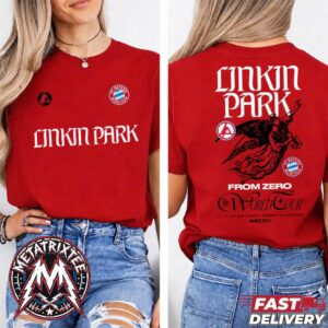 From Zero World Tour Linkin Park x FC Bayern Munchen 2026 For June 11 And 12 In Munich Germany And Allianz Arena Red T Shirt