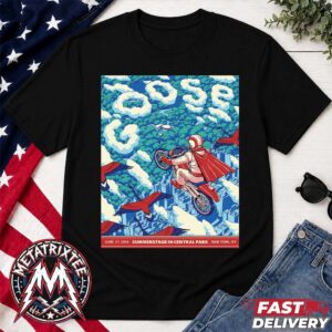 Goose Band Sunday Night Poster 2026 For SummerStage In Central Park In New York NY On June 21 2026 Black T-Shirt