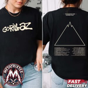 Gorillaz The Mountain Tour Summer 2026 Merch Dates List Tee Black T-Shirt