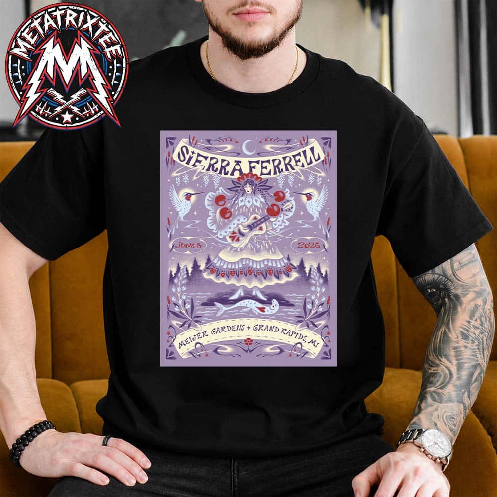 Grand Rapids MI 2026 Sierra Ferrell Poster For Heavy Petal Tour June 8 2026 At Frederik Meijer Gardens And Sculpture Park Unisex T-Shirt Grand Rapids MI 2026 Sierra Ferrell Poster For Heavy Petal Tour June 8 2026 At Frederik Meijer Gardens And Sculpture Park Unisex T-Shirt
