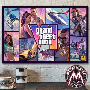 Grand Theft Auto VI 2026 Poster Official Cover Art Rockstar Games GTA 6 On November 19 Home Decor Poster Canvas