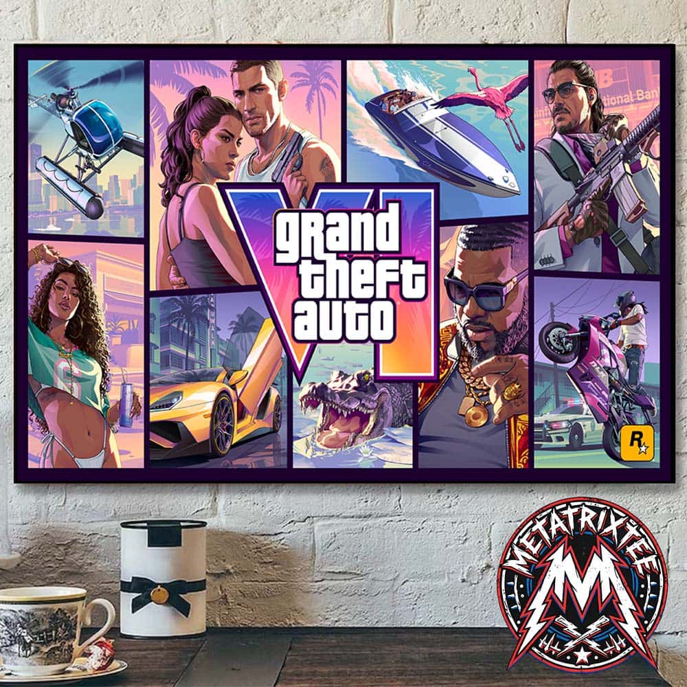 Grand Theft Auto VI 2026 Poster Official Cover Art Rockstar Games GTA 6 On November 19 Home Decor Poster Canvas Grand Theft Auto VI 2026 Poster Official Cover Art Rockstar Games GTA 6 On November 19 Home Decor Poster Canvas