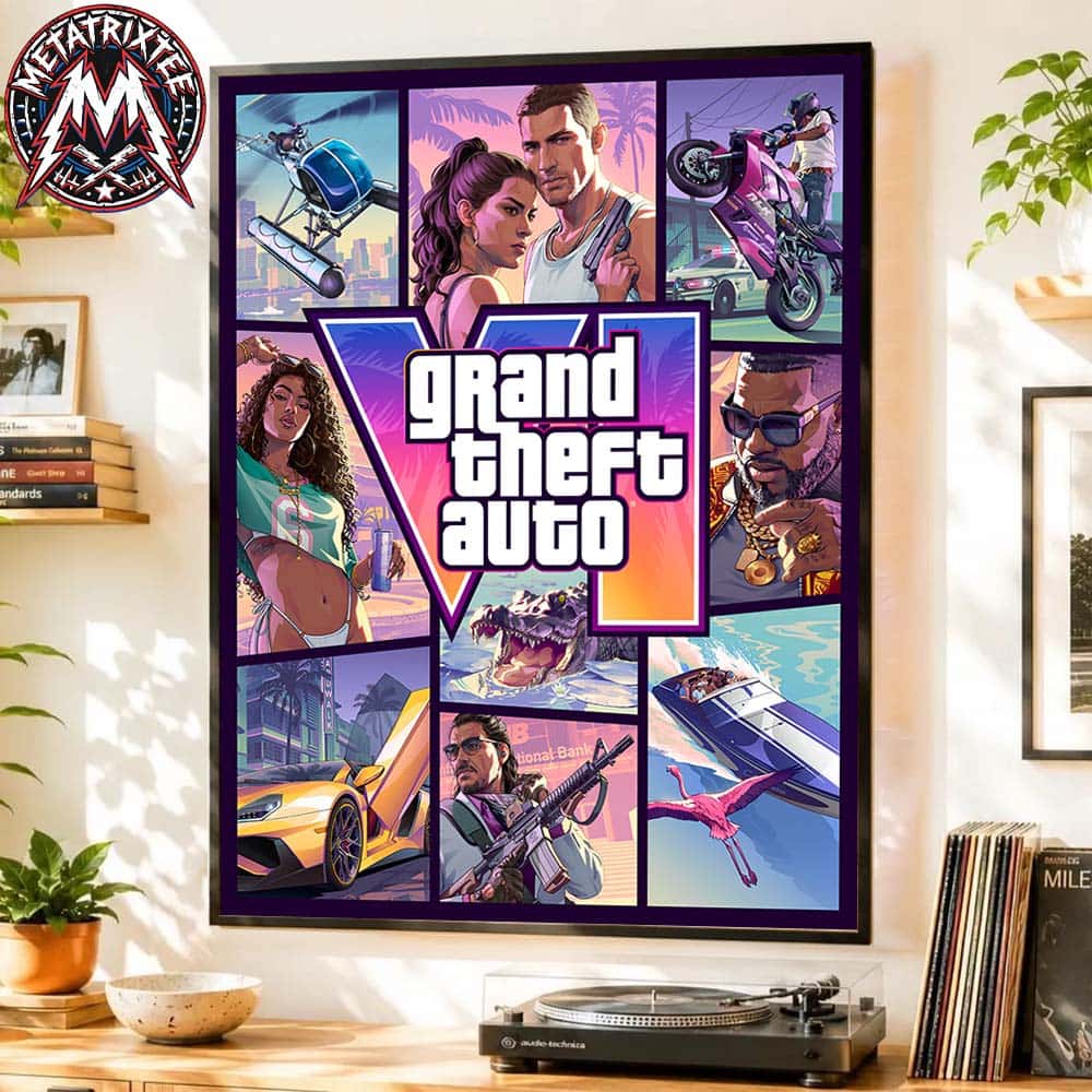 Grand Theft Auto VI Vice City Artwork Poster Cover Art Rockstar Games New Official High-Quality Poster Canvas Grand Theft Auto VI Vice City Artwork Poster Cover Art Rockstar Games New Official High-Quality Poster Canvas