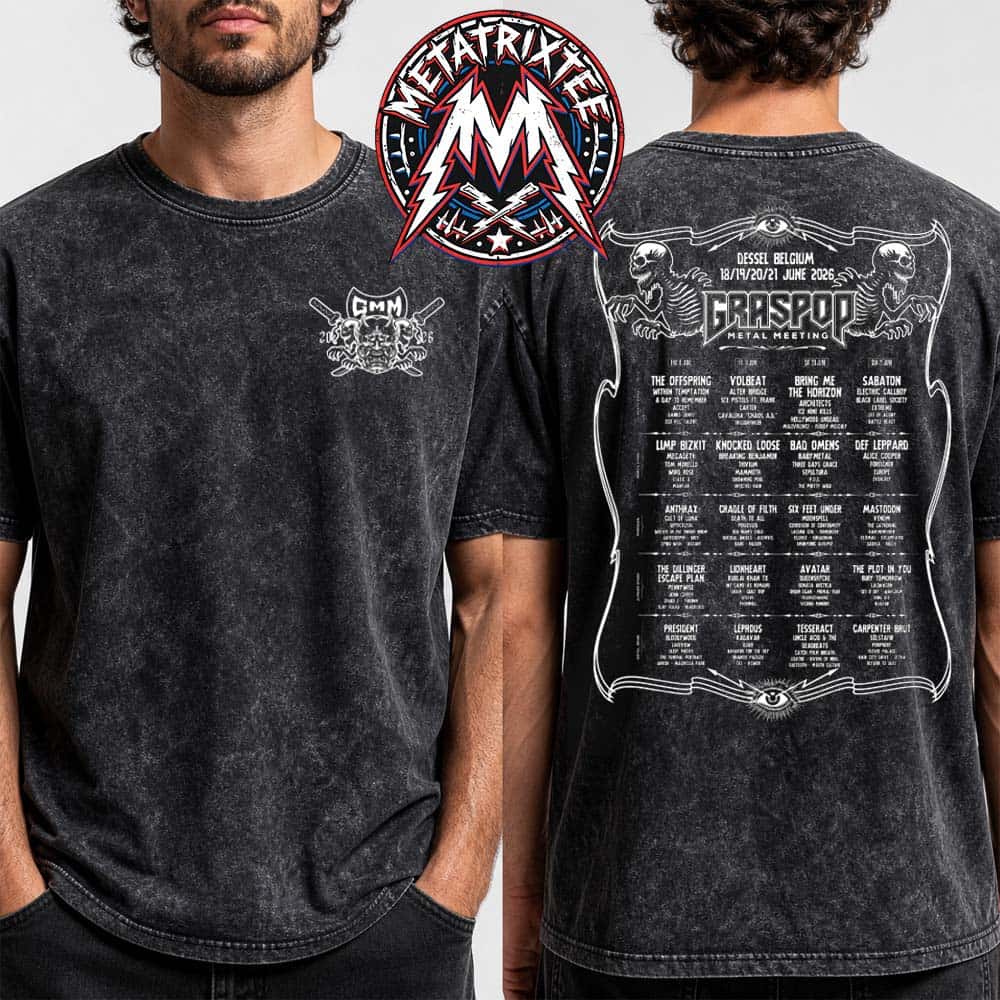 Graspop Metal Meeting 2026 Katana Tee For Dessel Belgium At Festivalpark Stenehei On June 18th To June 21st Black Washed T-Shirt Graspop Metal Meeting 2026 Katana Tee For Dessel Belgium At Festivalpark Stenehei On June 18th To June 21st Black Washed T-Shirt