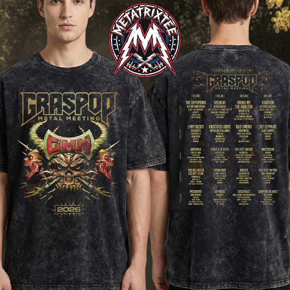 Graspop Metal Meeting 2026 Main Tee For Dessel Belgium At Festivalpark Stenehei On June 18th To June 21st Washed T-Shirt Graspop Metal Meeting 2026 Main Tee For Dessel Belgium At Festivalpark Stenehei On June 18th To June 21st Washed T-Shirt