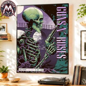 Guns N Roses Amsterdam Night 2 Tonight Poster For June 20 2026 At Ziggo Dome In Netherlands High-Quality Poster Canvas