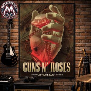 Guns N Roses Belgium Poster Tonight World Tour 2026 At The AFAS Dome In Antwerp On June 28th 2026 High-Quality Poster Canvas