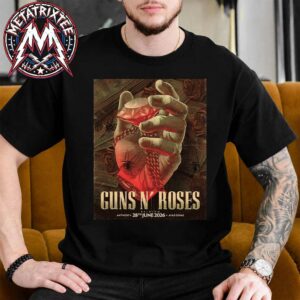 Guns N Roses Belgium Poster Tonight World Tour 2026 At The AFAS Dome In Antwerp On June 28th 2026 Short Black T-Shirt