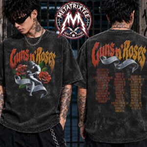 Guns N Roses World Tour 2026 Angel And Roses Dates List Washed T-Shirt