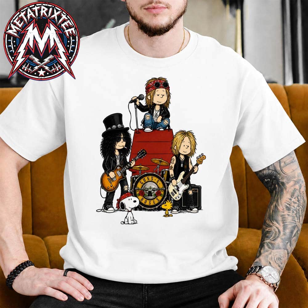 Guns N’ Roses x Snoopy Welcome to the Doghouse White Unisex T-Shirt Guns N’ Roses x Snoopy Welcome to the Doghouse White Unisex T-Shirt