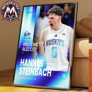 Hannes Steinbach Welcome To The Charlotte Hornets With Round 1 Pick 14 In 2026 NBA Draft High-Quality Poster Canvas