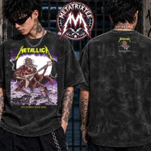 Hungary Metallica M72 Budapest Skeleton King Guitar Merch Tee By Mark Lazlo For Night One June 11th 2026 At Puskas Arena Washed T-Shirt