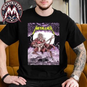 Hungary Metallica M72 Budapest Skeleton King Guitar Poster Art Mark Lazlo For Night One June 11th 2026 At Puskas Arena Short T-Shirt
