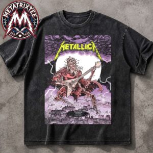 Hungary Metallica M72 Budapest  Skeleton King Guitar Poster Art Mark Lazlo For Night One June 11th 2026 At Puskas Arena Washed T-Shirt