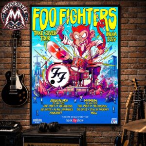 India 2027 Foo Fighters Take Cover Tour Poster By Aaron Pinto Cities List For 29 January To 31 January 2027 Poster Canvas