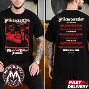 Inkcarceration 2026 Red Dawn Tee For America’s Rock And Metal Tattoo Festival At Ohio State Reformatory On July 17-19 2026 Two Sided T-Shirt