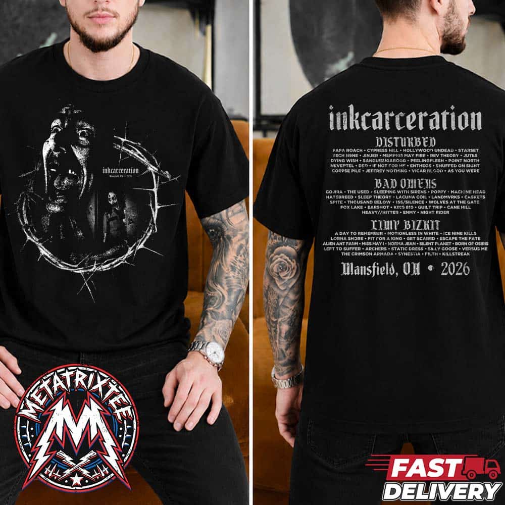 Inkcarceration 2026 The Ring Tee For Mansfield OH On July 17-19 2026 At Ohio State Reformatory Black Vintage T-Shirt Inkcarceration 2026 The Ring Tee For Mansfield OH On July 17-19 2026 At Ohio State Reformatory Black Vintage T-Shirt