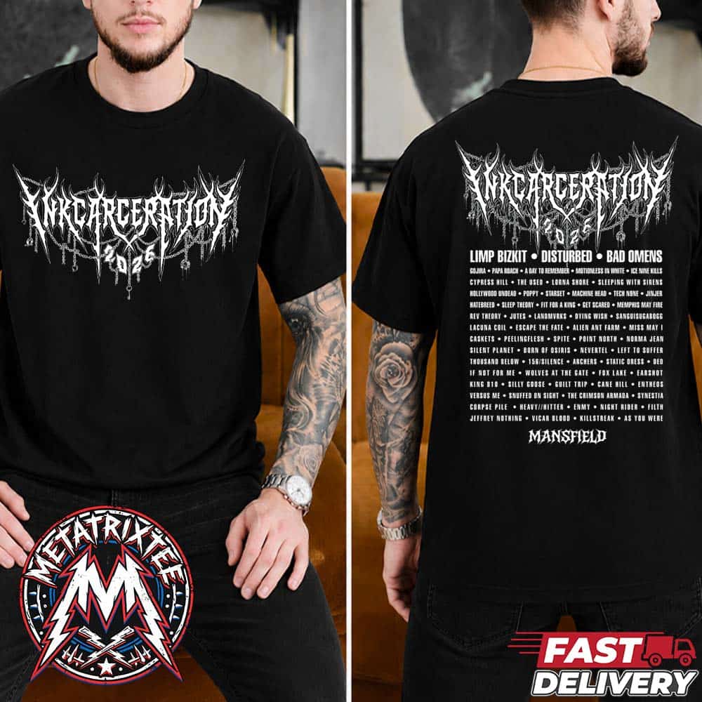 Inkcarceration Festival 2026 Merch Chaindelier Tee On July 17-19 2026 At The Historic Ohio State Reformatory In Mansfield Ohio Two Sided T-Shirt Inkcarceration Festival 2026 Merch Chaindelier Tee On July 17-19 2026 At The Historic Ohio State Reformatory In Mansfield Ohio Two Sided T-Shirt