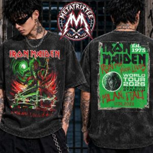 Iron Maiden Milan Tee For Run For Your Lives World Tour 2026 In Italy At San Siro Stadium On  June 17 2026 Washed T-Shirt