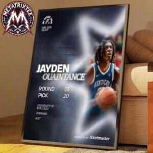 Jayden Quaintance Welcome To The San Antonio Spurs With Round 1 Pick 20 In 2026 NBA Draft High-Quality Poster Canvas