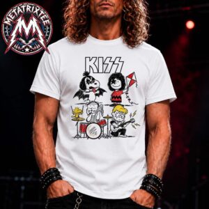 KISS × Snoopy The Demon Pup And The Starchild Gang White Short T-Shirt