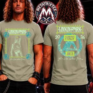 Linkin Park Florence Italy From Zero World Tour European 2026 Merchandise For Visarno Arena On June 26 2026 Two Sided Print T-Shirt
